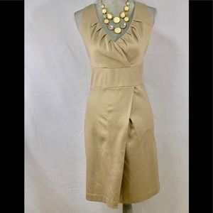 Gorgeous Cynthia Rowley tan lined faux wrap dress